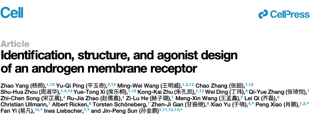 Identification, structure and agonist design of an androgen membrane receptor Identification, structure and agonist design of an androgen membrane receptor